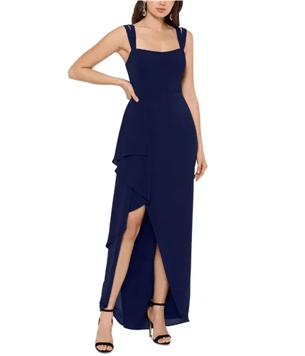 Xscape Womens Ruffle Gown Dress