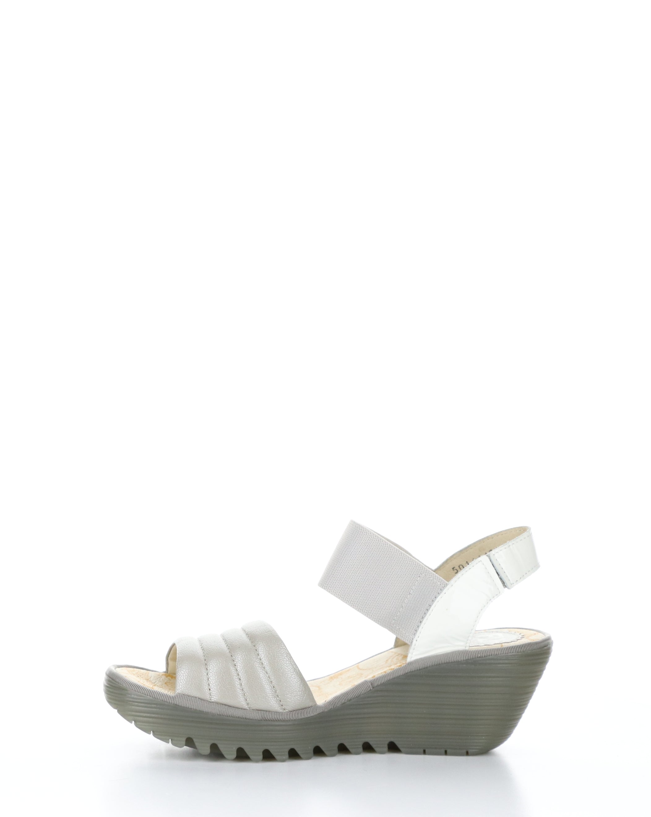 YIKO414FLY 001 SILVER/OFF WHITE Elasticated Sandals