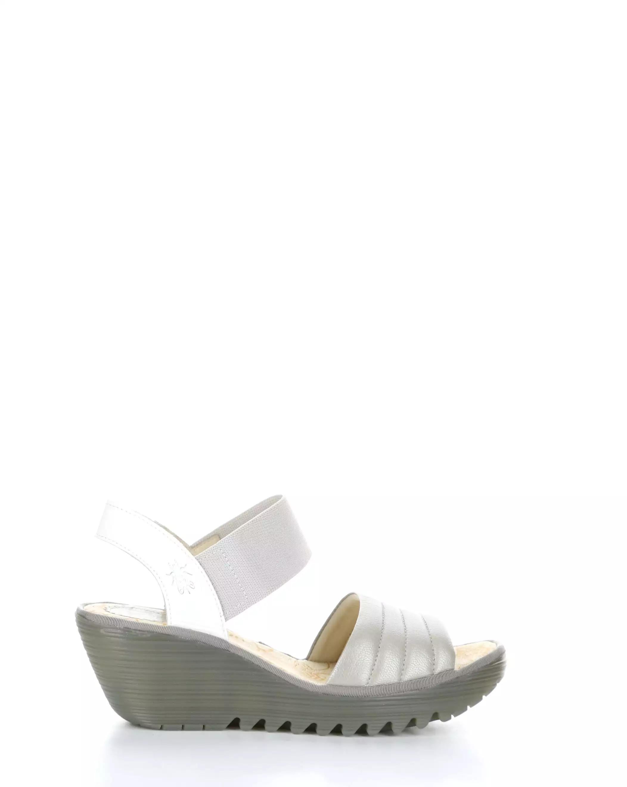 YIKO414FLY 001 SILVER/OFF WHITE Elasticated Sandals